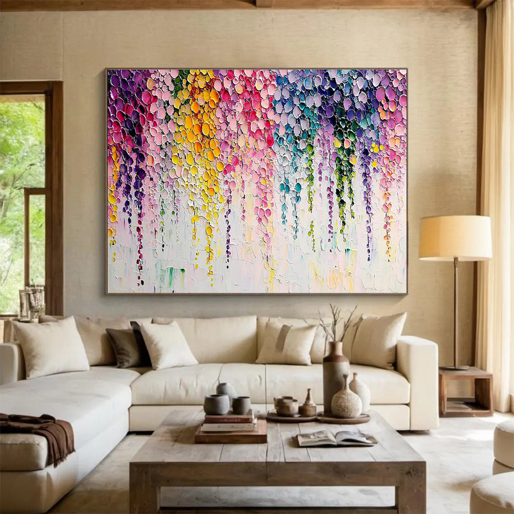 Serene Large Abstract Artwork with Soft Textural Hues for Bedroom & Hallway DKH905