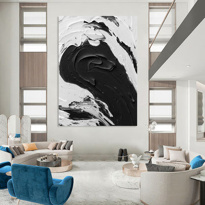 Vertical Hand - Painted Large Abstract Custom Work for Dining Room and Office DKH1679