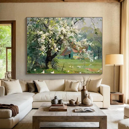 Spring Blossom Farmhouse - Charming Living Room or Bedroom Art DLZ215