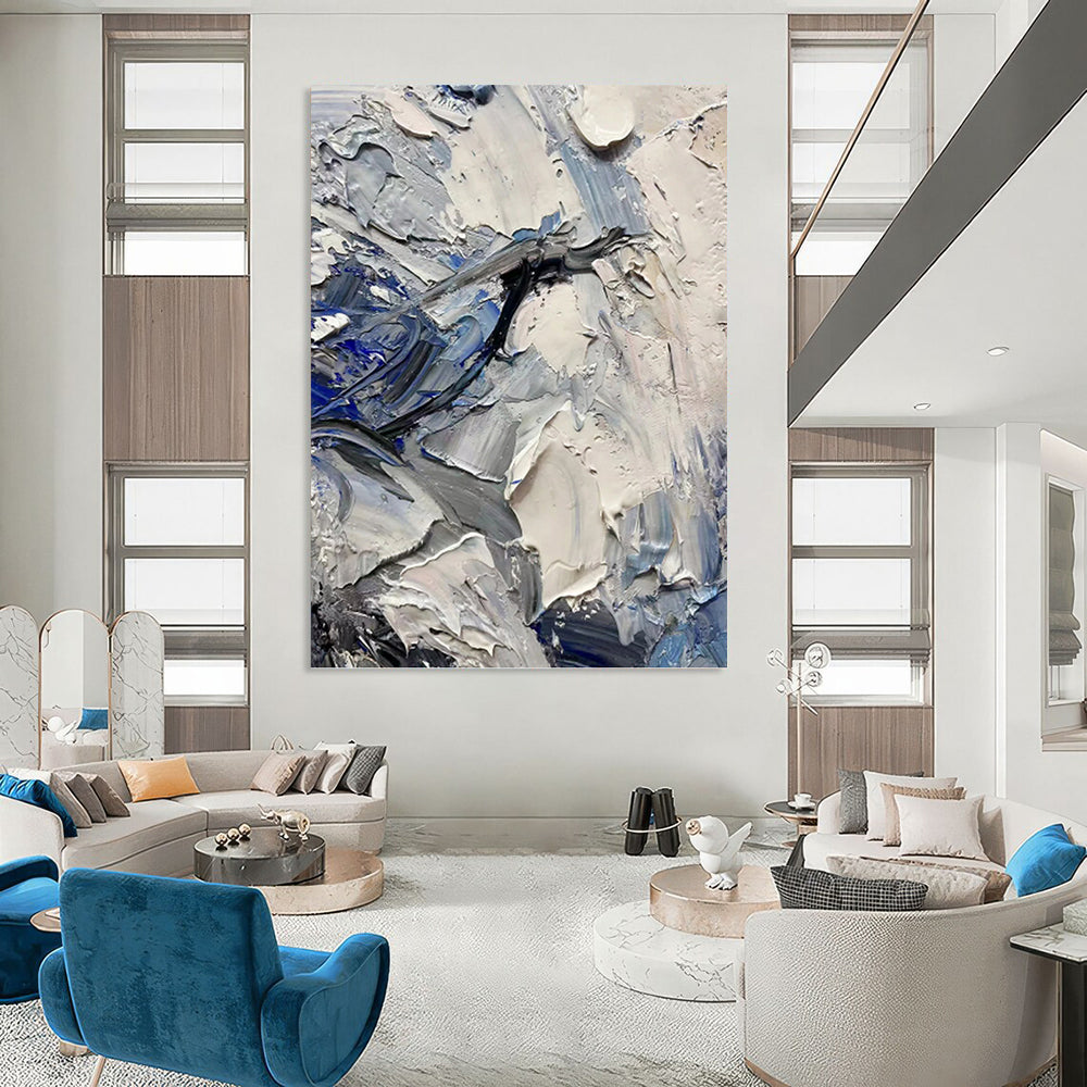 Enchantingly Vast Hand - Painted Textured Abstract Artwork for Aquarium & Marine Exhibit DKH1257