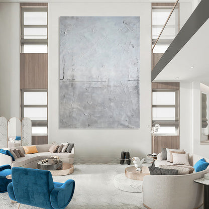Towering Vertical Hand - Painted Custom Abstract Tapestry (with Oceanic Textures) for Dining Room and Hotel Lobby DKH1581