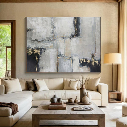 “Harmonic Cosmos” Large - Format Abstract Canvas for Dining Room & Living Room DKH351
