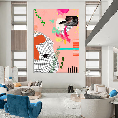 Exuberant & Colorful Hand-Painted Custom Abstract Painting for Dining Room & Living Room LargeART2006