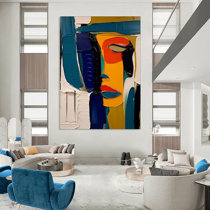 Large-Scale Custom Hand-Painted Abstract Art for Living Room & Hotel LargeART1907