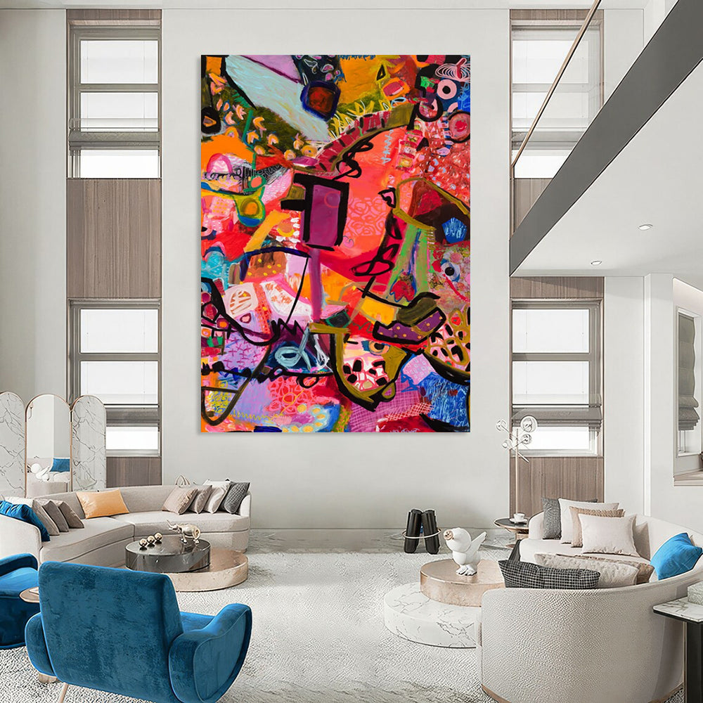 Handmade Big-Scale Abstract Art: Textured Details for Hotel & Entryway DTP295