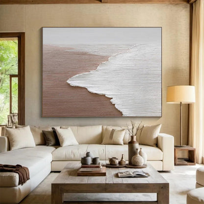 Minimalist Beach Wave Art - Serene Living Room or Bathroom Decor DLZ178