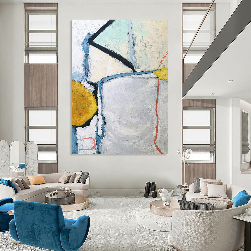 Sensational Enormous-Scale Hand-Painted Abstract Wall Installations: Grace Your Entryway & Hallway LargeART2392