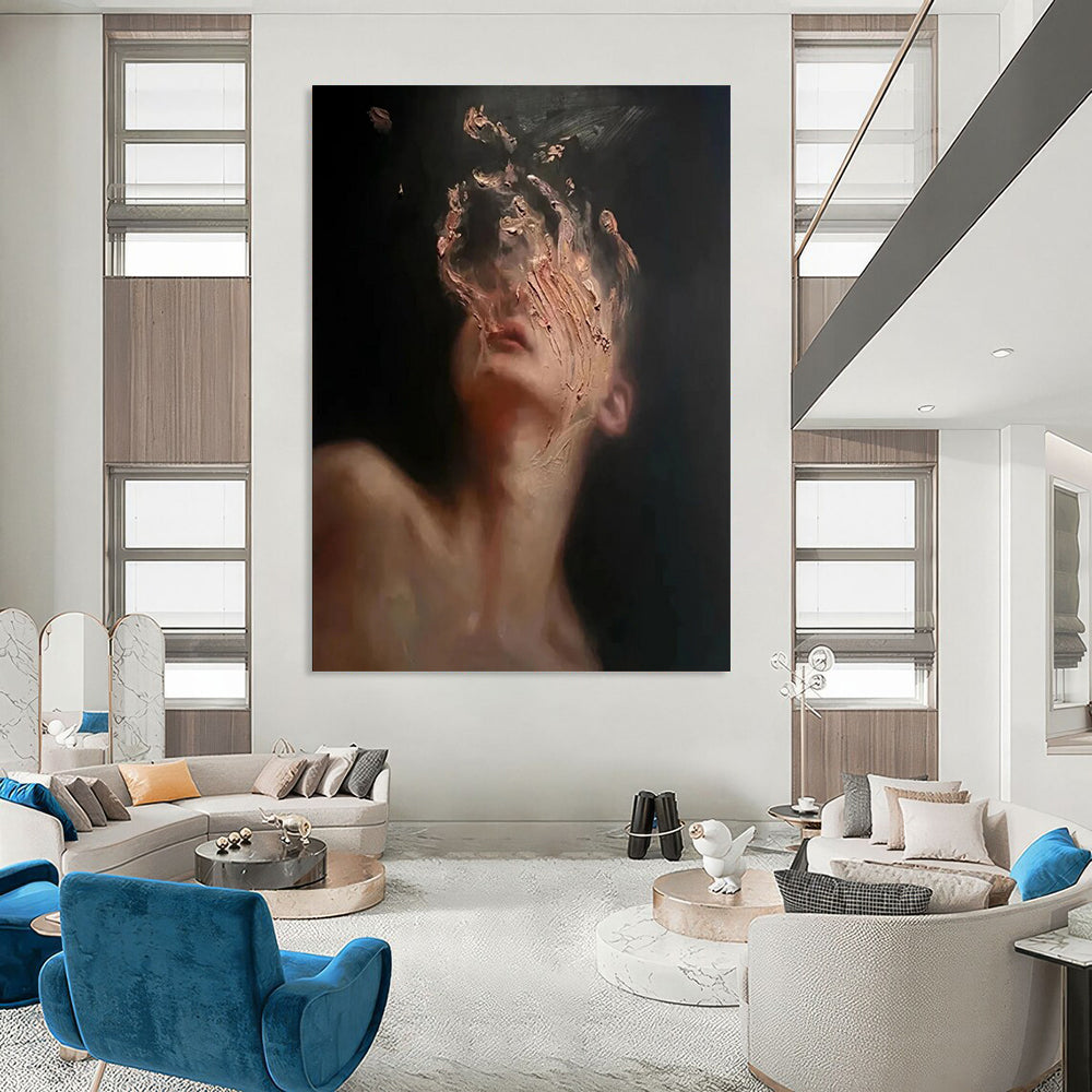 Custom Hand-Painted Abstract Art: Textured Styles for Bar & Hotel DTP315