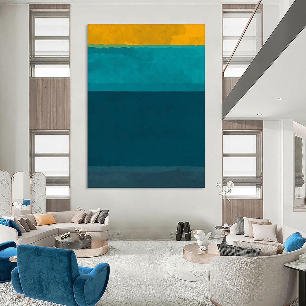 Tall - Standing Vertical Hand - Painted Custom Abstract Gem (with Braided - Rope Textures) for Living Room and Hotel DKH1623