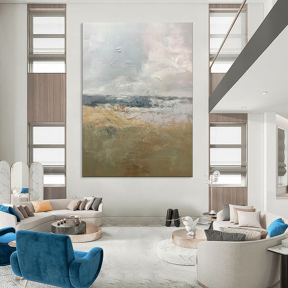 Radiant & Dazzling Oversized Custom Hand-Painted Abstract Painting for Bedroom & Hotel LargeART1956