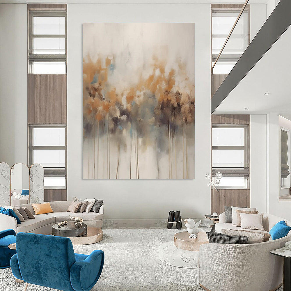 Cloud Wisp: Giant Hand - Painted Custom Abstract Canvas for Dining Room and Hallway DTP117