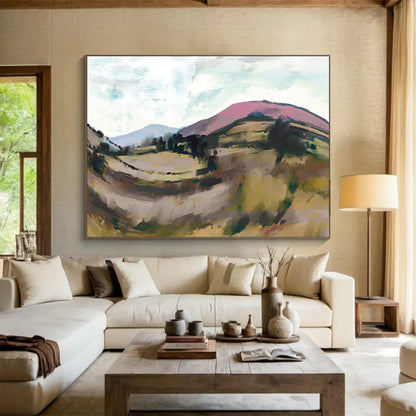 Vibrant Mountain Landscape - Oversized Eclectic Dining Room Art DLZ126