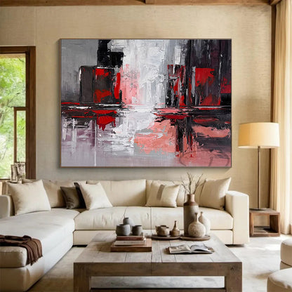 “Elegant Impulses” Large - Sized Abstract Canvas for Bedroom & Dining Room DKH263