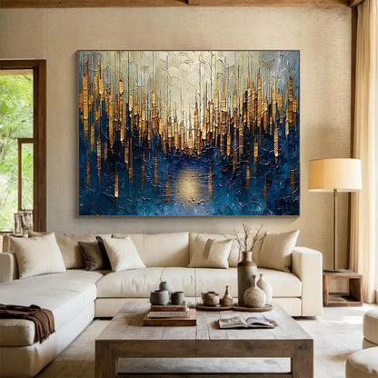 Golden Forest Abstract: A Luxurious Nature - Inspired Masterpiece DLZ157