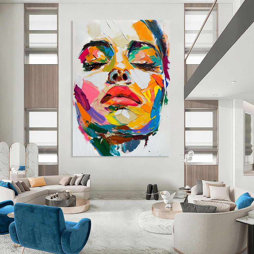 Lunar Labyrinth: Stupendous Hand - Painted Custom Abstract Art for Living Room and Hotel DTP090