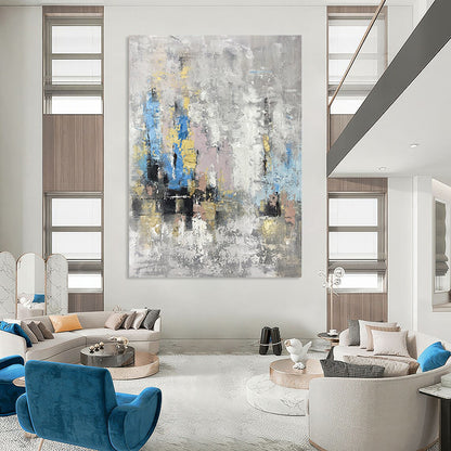 Custom Handmade Abstract Artworks: Big Sizes with Textured Details for Dining Room & Entryway DTP248