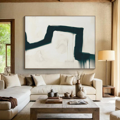 Dramatic Black Stroke - Edgy Entryway Art DLZ115