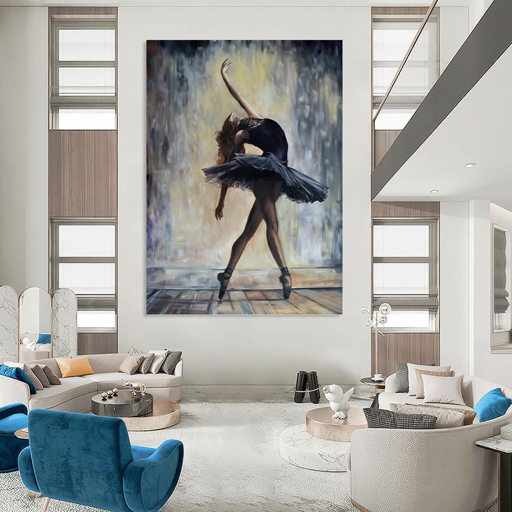 Vertical Hand - Painted Textured Custom Abstract Canvas for Dining Room and Hotel DKH1628