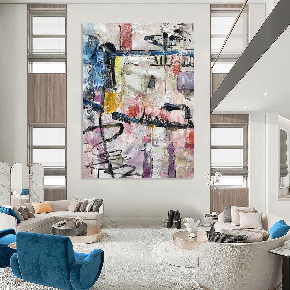 Opulent Hand - Painted Textured Abstract Mural for Bar & Hotel DKH1268