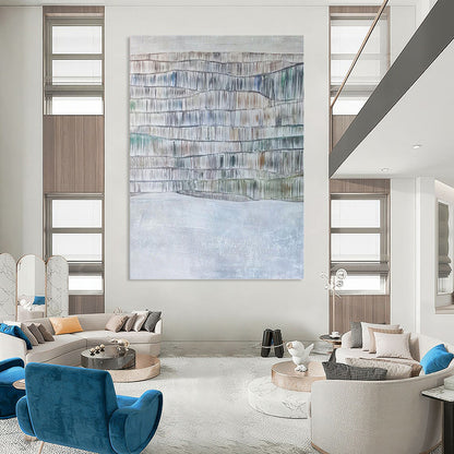Colossal Hand - Painted Custom Textured Canvas Abstract for Hotel Lobby & Entryway DKH1043