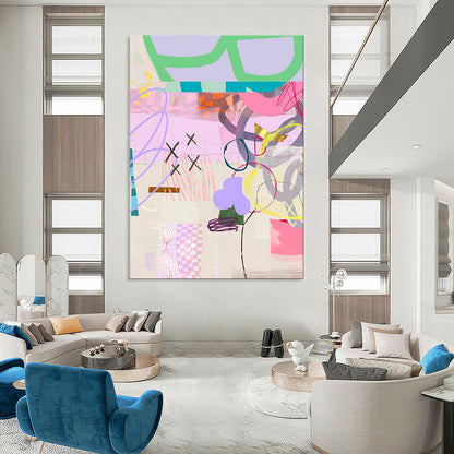 Hand-Painted Bespoke Abstract Canvas for Living Room & Hotel LargeART1823
