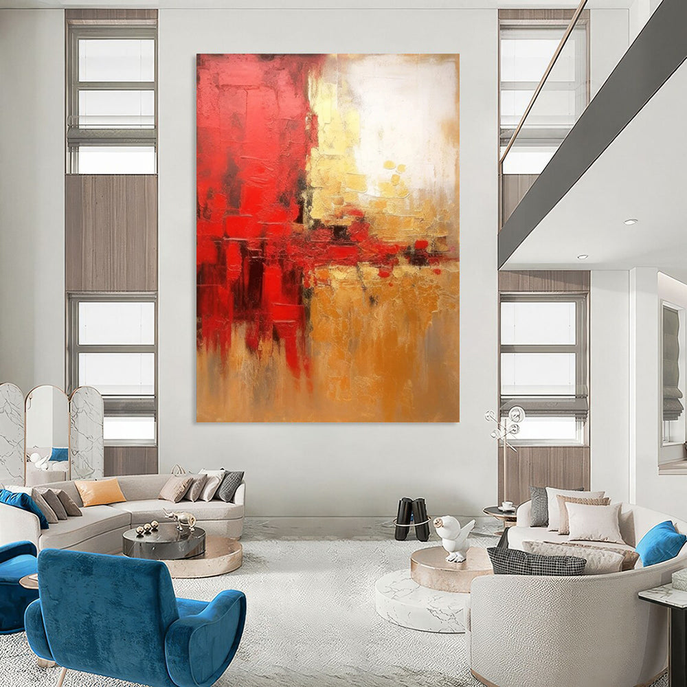 Jumbo - Scale Hand - Painted Textured Custom Abstract Canvas for Office and Entryway DTP069