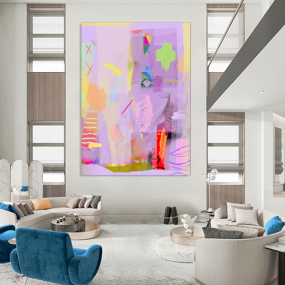 Hand-Painted Custom Abstract Canvas for Bedroom & Entryway LargeART1865