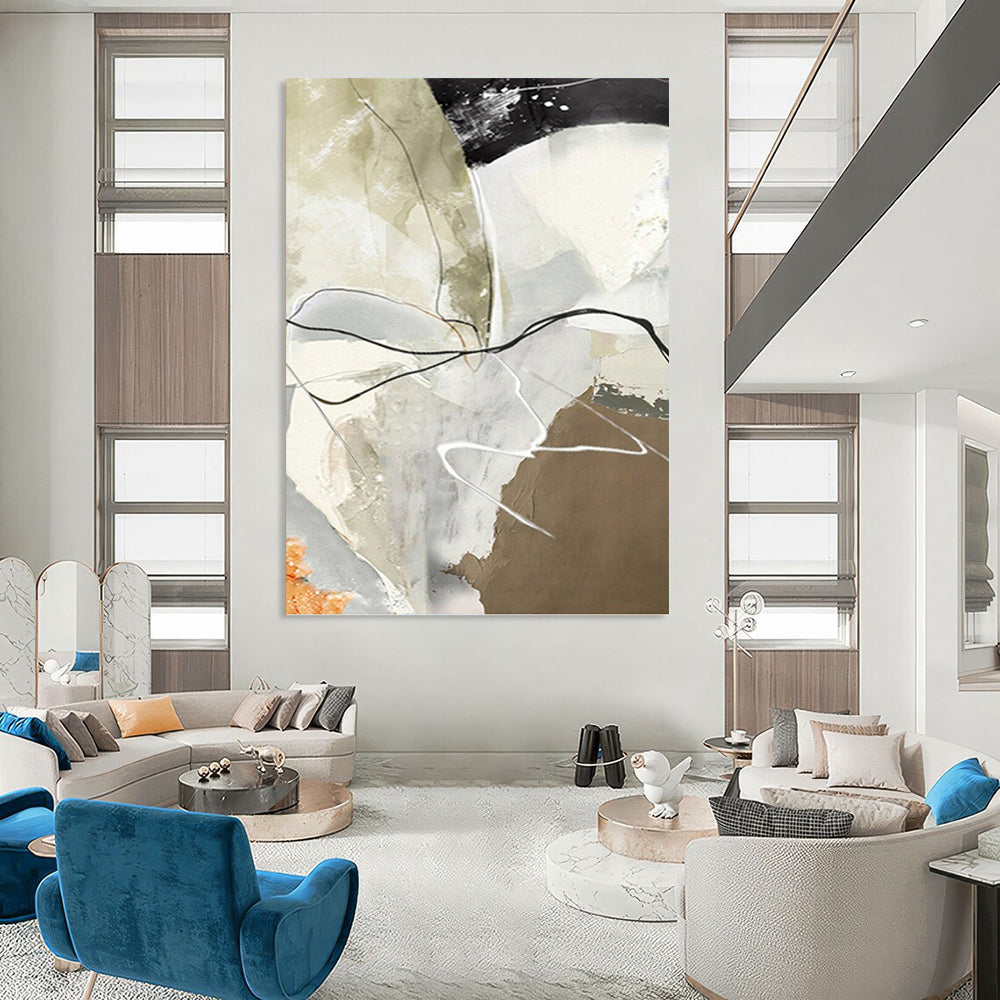 Massive Hand - Painted Textured Abstract Canvas for Game Room & Entertainment Area DKH1225