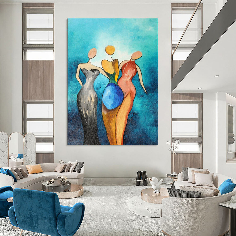 Hand-Painted Custom Abstract Canvas for Bedroom & Bar LargeART1813