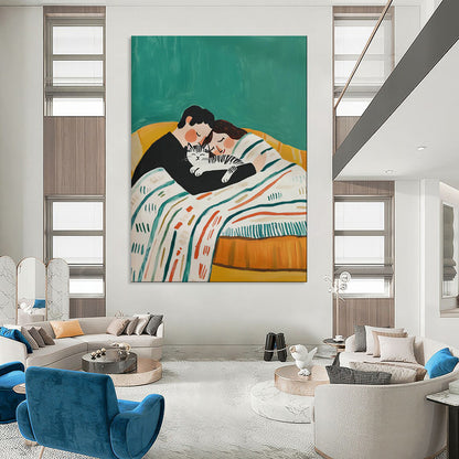 Whimsical & Charming Abstract Canvas Art for Bedroom & Living Room LargeART2043