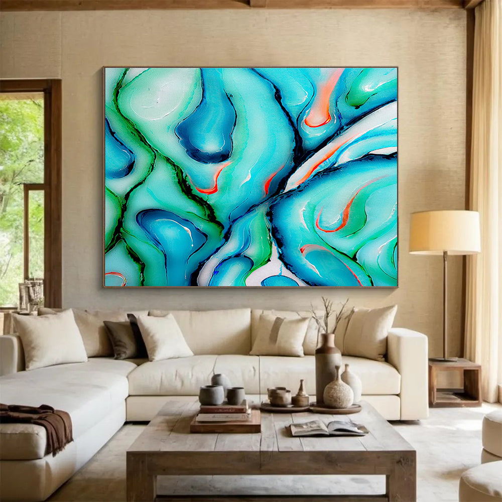 Glamorous Large Abstract Wall Art with Shimmering Textured Accents for Bar & Hotel Lobby DKH917