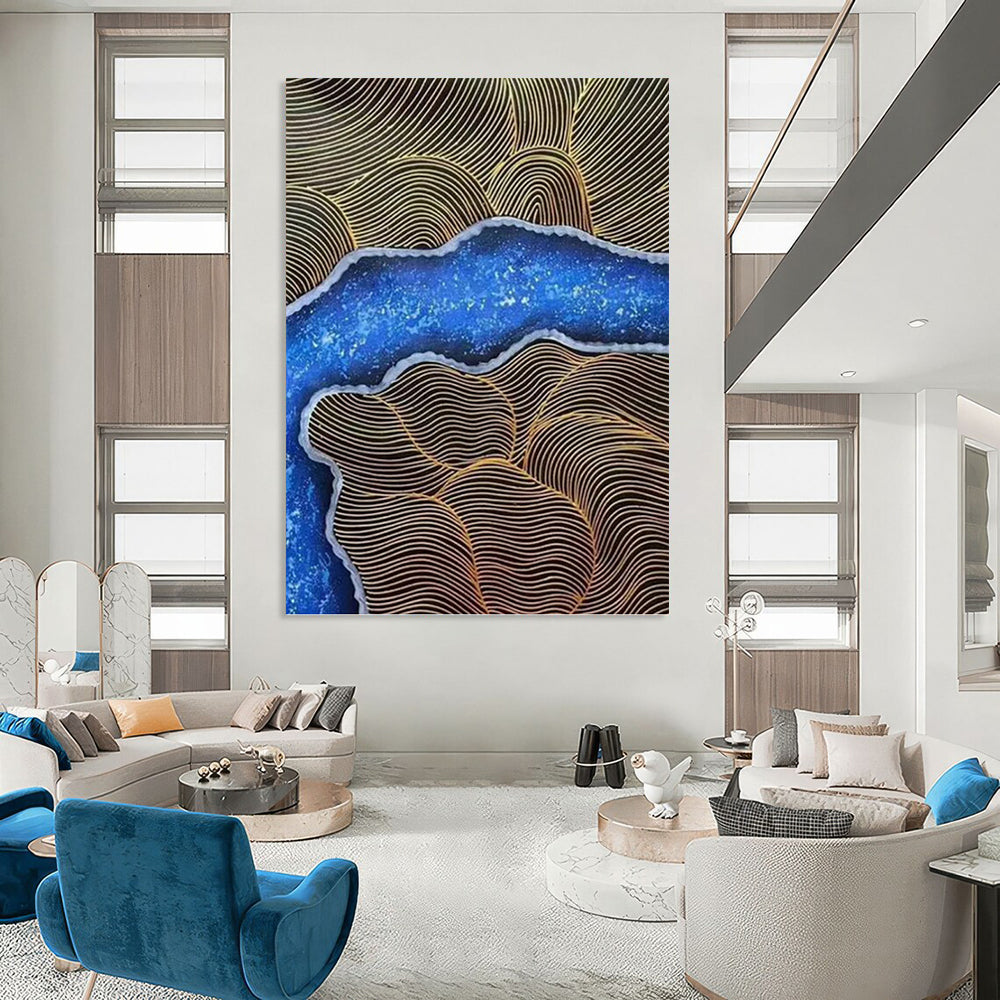 Stylish Hand - Painted Textured Abstract Art for Bar & Hotel DKH1345