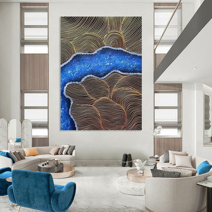 Stylish Hand - Painted Textured Abstract Art for Bar & Hotel DKH1345
