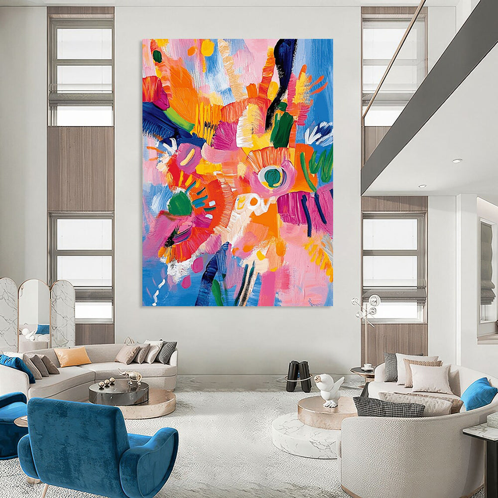 Custom Hand-Painted Abstract Art: Textured Styles for Bar & Hotel DTP287