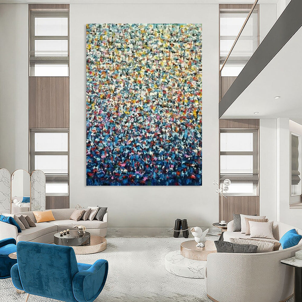 Large-Scale Hand-Painted Abstract Canvas for Hotel Lobby & Bedroom LargeART2344