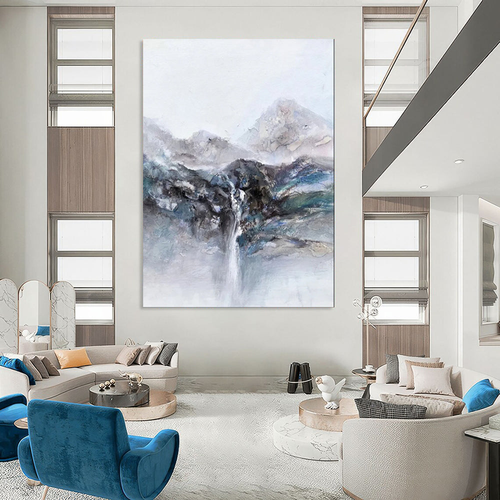 Delicate & Intricate Hand-Painted Bespoke Abstract Painting for Office & Entryway LargeART1961