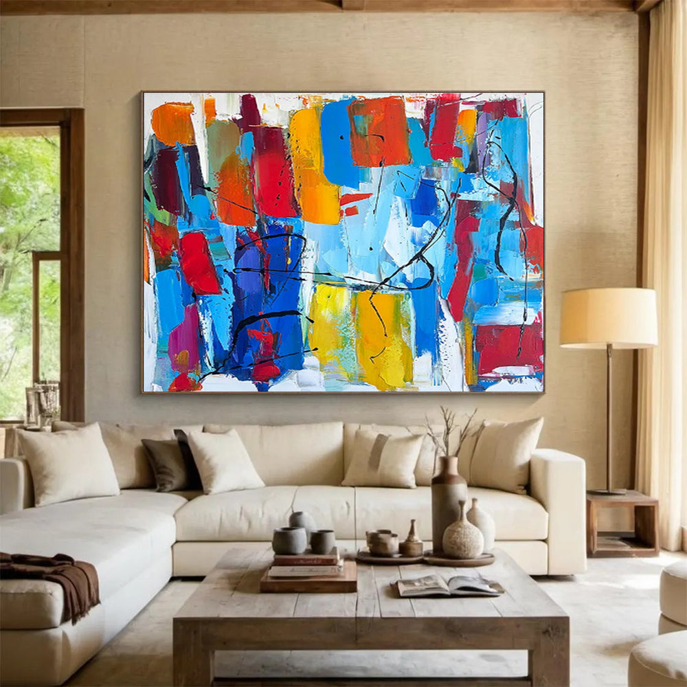 Breathtaking Hand - Painted Textured Abstract Wall Mural for Living Room & Bar DKH605