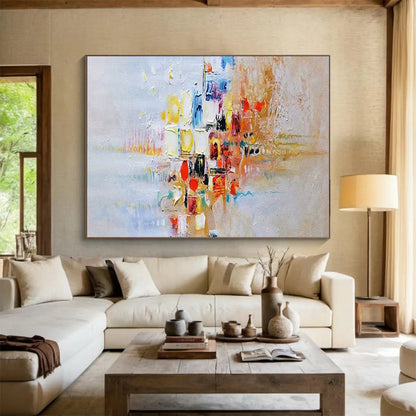 Colorful Abstract Cityscape - Vibrant Living Room or Office Art DLZ180