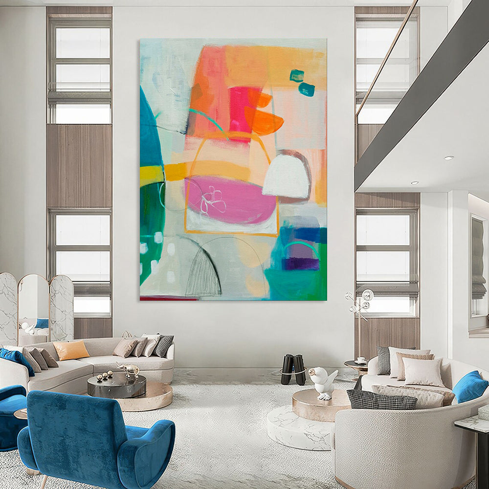 Hand-Painted Personalized Abstract Mural for Bedroom & Dining Room LargeART1821