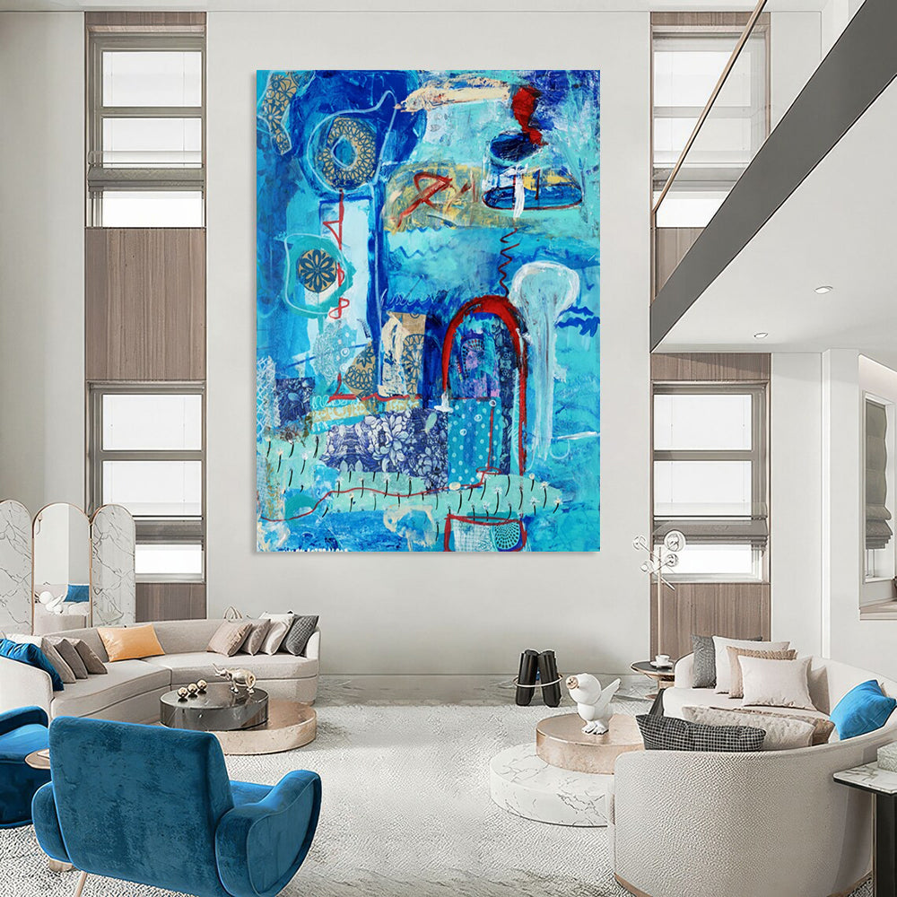 Custom Abstract Art: Large Dimensions, Textured Excellence for Bedroom & Hallway DTP296