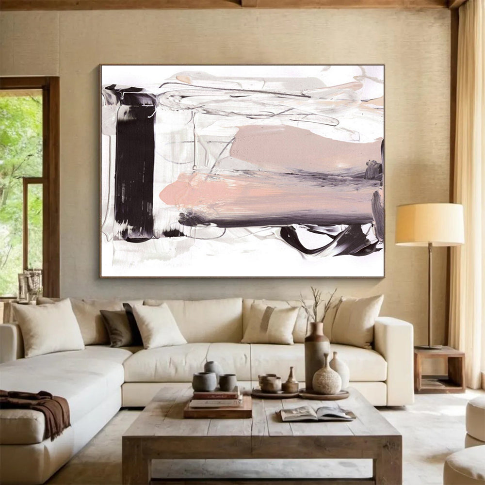 Minimalist Pink - White Abstract: Ideal for Minimalist - Style Spaces DLZ143
