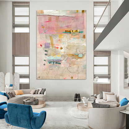 Hand-Painted Bespoke Abstract Canvas for Dining Room & Hotel LargeART1853