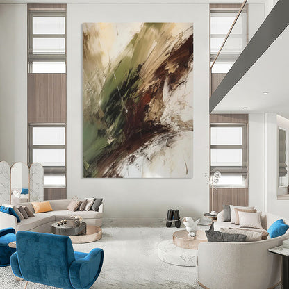 Crystal Cavern: Immense Hand - Painted Custom Abstract Artwork for Office and Entryway DTP118