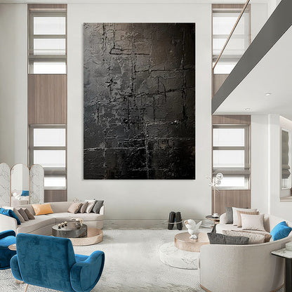 Enormous-Scale Hand-Painted Abstract Wall Installations for Entryway & Hallway LargeART2363