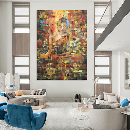 Large Vertical Custom Abstract Hand - Painted Artwork for Living Room and Bar DKH1627