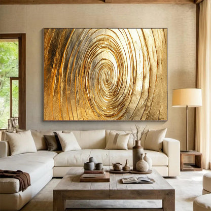 Golden Spiral Abstract - Luxe Modern Office Statement DLZ167