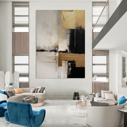 Oversized-Scale Hand-Painted Abstract Canvas for Family Room & Game Den LargeART2251