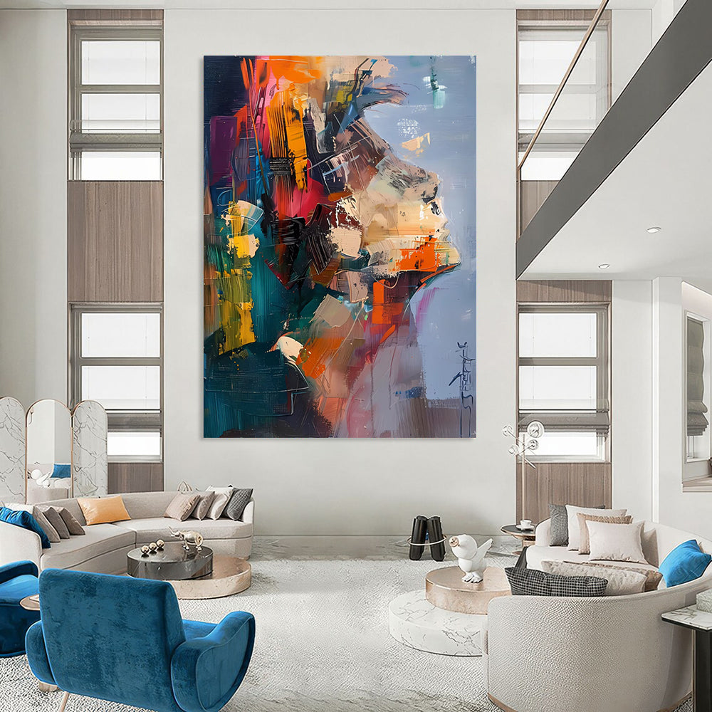 Hand-Painted Large Custom Abstract Creations for Bedroom & Office DTP285