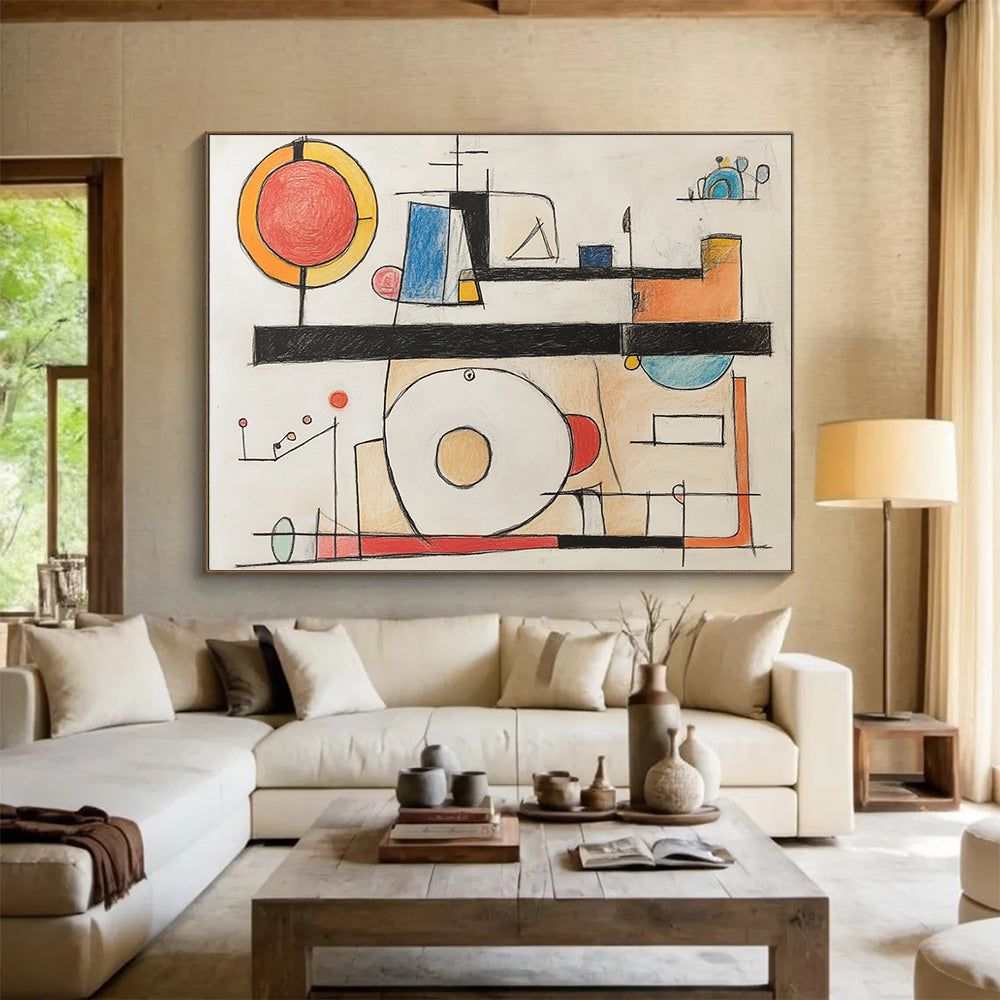 “Colorful Geometric Drawing” - Modernist Sketch HB0535