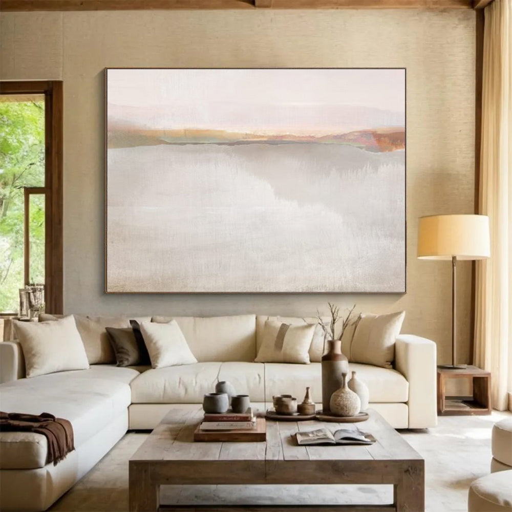 Subtle Horizon Abstract - Elegant Bedroom Wall Art DLZ120